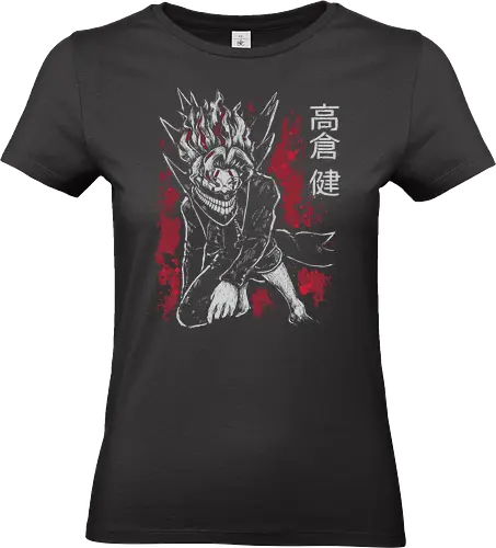 Cursed Anime Boy - psychokinesis, alien, ghost, spirits, yokai, silhouette, figure, sketch, red, turbo granny, dark, raw, splatter, anime, manga, xmorfina - Standard T-Shirt (Women)