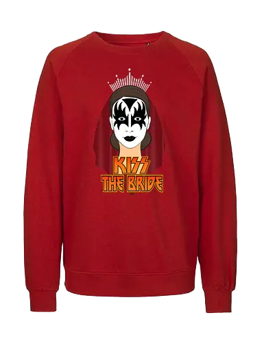 Kiss The Bride Rock Art - funny, gaming, anime, nerd, television, joke, meme, vintage, funny quote, memes, funnytee, funny pop, humor, parody, geek - Fairtrade Sweatshirt