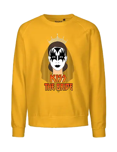 Kiss The Bride Rock Art - funny, gaming, anime, nerd, television, joke, meme, vintage, funny quote, memes, funnytee, funny pop, humor, parody, geek - Fairtrade Sweatshirt