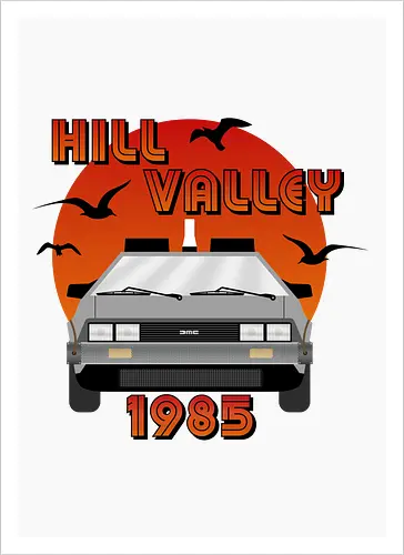 Hill Valley California 1985 Vintage Art 