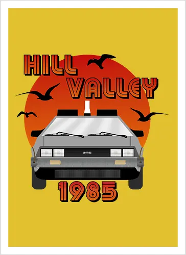 Hill Valley California 1985 Vintage Art 