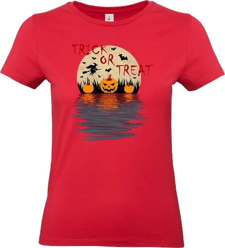 Trick Or Treat Halloween Art - halloween, funny halloween, funny quote, geek, happy halloween, humor, joke, meme, memes, nerd, parody, spooky, trick or treat, vintage halloween art - Standard T-Shirt (Women)