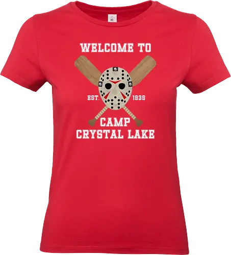 Welcome To Camp Crystal Lake Art - funny, camp crystal lake, friday the 13th, funny halloween, funny quote, geek, halloween, happy halloween, horror movie, humor, joke, meme, parody, vintage - Standard T-Shirt (Women)