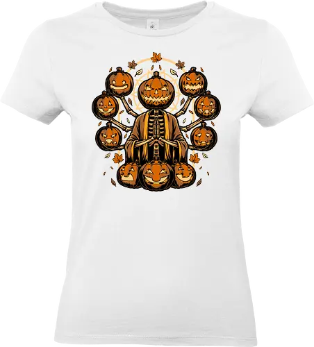 Halloween Pumpkin God - Halloween, holiday, october, spooky, trick or treat, pumpkin, Scary, Spooky, Creepy, Skull, autumn - Standard T-Shirt (Women)