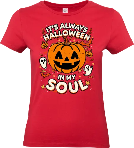 Halloween Soul Pumpkin - Halloween, Spooky, Spooky Season, Mystery, Candy, Candy Corn, Horror, October, Surprise, fall, autumn, leaves, ghost, ghosts, lettering, horror - Standard T-Shirt (Women)