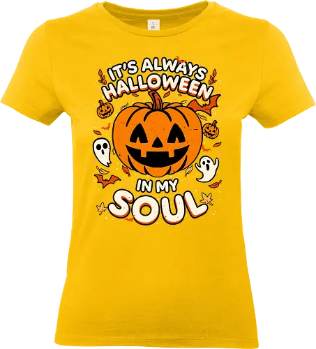 Halloween Soul Pumpkin - Halloween, Spooky, Spooky Season, Mystery, Candy, Candy Corn, Horror, October, Surprise, fall, autumn, leaves, ghost, ghosts, lettering, horror - Standard T-Shirt (Women)