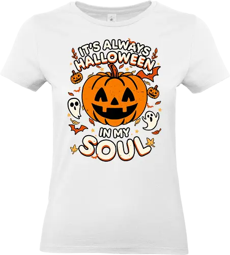 Halloween Soul Pumpkin - Halloween, Spooky, Spooky Season, Mystery, Candy, Candy Corn, Horror, October, Surprise, fall, autumn, leaves, ghost, ghosts, lettering, horror - Standard T-Shirt (Women)