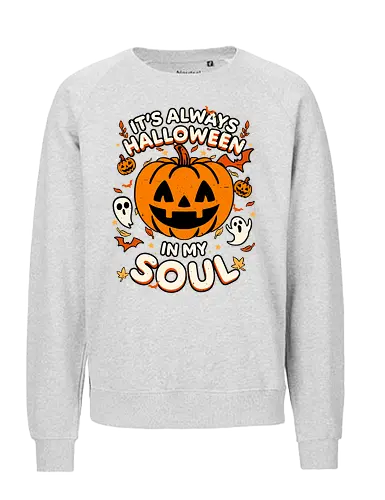 Halloween Soul Pumpkin - Halloween, Spooky, Spooky Season, Mystery, Candy, Candy Corn, Horror, October, Surprise, fall, autumn, leaves, ghost, ghosts, lettering, horror - Fairtrade Sweatshirt