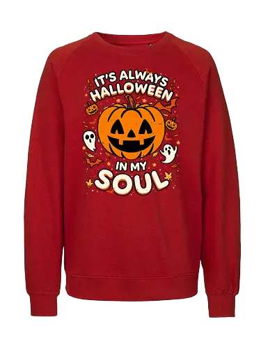 Halloween Soul Pumpkin - Halloween, Spooky, Spooky Season, Mystery, Candy, Candy Corn, Horror, October, Surprise, fall, autumn, leaves, ghost, ghosts, lettering, horror - Fairtrade Sweatshirt