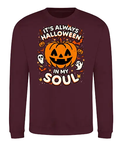 Halloween Soul Pumpkin - Halloween, Spooky, Spooky Season, Mystery, Candy, Candy Corn, Horror, October, Surprise, fall, autumn, leaves, ghost, ghosts, lettering, horror - Sweatshirt