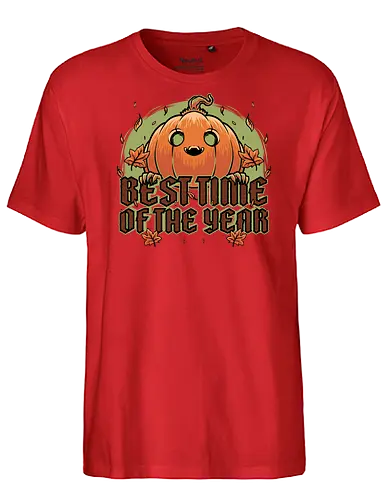 Pumpkin Autumn Halloween - Halloween, Pumpkin Autumn, fall, holiday, october, Cute, fun, funny, spooky, creepy, scary, trick or treat, leaves - Fairtrade T-Shirt