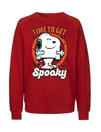 Spooky Beagle Halloween - Halloween, Spooky, Spooky Season, Mystery, Candy, Horror, October, Surprise, creepy, ghost, trick or treat, cute, boo, pet, beagle, dog, comic, bat, bats, peanuts - Fairtrade Sweatshirt