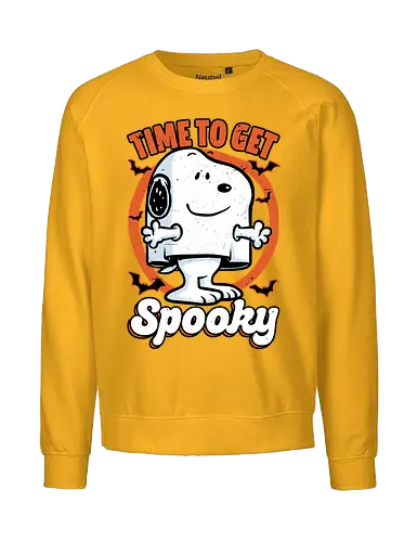 Spooky Beagle Halloween - Halloween, Spooky, Spooky Season, Mystery, Candy, Horror, October, Surprise, creepy, ghost, trick or treat, cute, boo, pet, beagle, dog, comic, bat, bats, peanuts - Fairtrade Sweatshirt