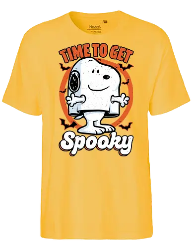 Spooky Beagle Halloween - Halloween, Spooky, Spooky Season, Mystery, Candy, Horror, October, Surprise, creepy, ghost, trick or treat, cute, boo, pet, beagle, dog, comic, bat, bats, peanuts - Fairtrade T-Shirt