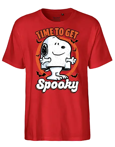 Spooky Beagle Halloween - Halloween, Spooky, Spooky Season, Mystery, Candy, Horror, October, Surprise, creepy, ghost, trick or treat, cute, boo, pet, beagle, dog, comic, bat, bats, peanuts - Fairtrade T-Shirt