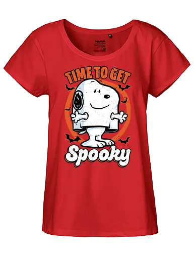 Spooky Beagle Halloween - Halloween, Spooky, Spooky Season, Mystery, Candy, Horror, October, Surprise, creepy, ghost, trick or treat, cute, boo, pet, beagle, dog, comic, bat, bats, peanuts - Fairtrade Girl Shirt
