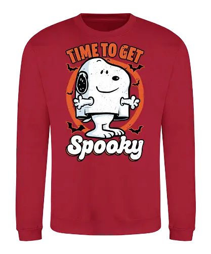 Spooky Beagle Halloween - Halloween, Spooky, Spooky Season, Mystery, Candy, Horror, October, Surprise, creepy, ghost, trick or treat, cute, boo, pet, beagle, dog, comic, bat, bats, peanuts - Sweatshirt