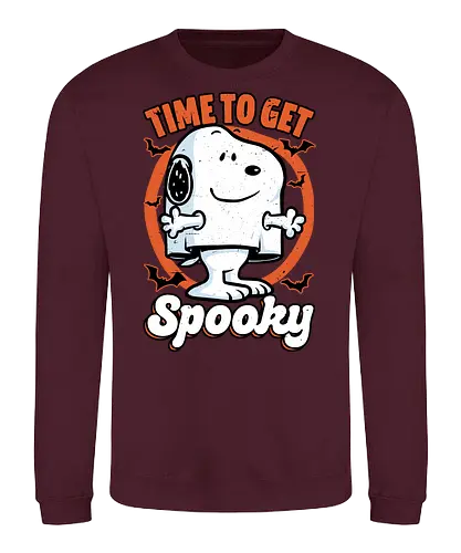 Spooky Beagle Halloween - Halloween, Spooky, Spooky Season, Mystery, Candy, Horror, October, Surprise, creepy, ghost, trick or treat, cute, boo, pet, beagle, dog, comic, bat, bats, peanuts - Sweatshirt
