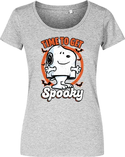 Spooky Beagle Halloween - Halloween, Spooky, Spooky Season, Mystery, Candy, Horror, October, Surprise, creepy, ghost, trick or treat, cute, boo, pet, beagle, dog, comic, bat, bats, peanuts - Women T-Shirt