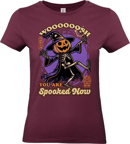 Spooky Pumpkin Wizard - wizard, ritual, magic, magical, halloween, carving, smile, creepy, spooky, autumn, skull, skeleton, samhaim, pumpkin, fun, funny, cute, Scary, autumn, october, spooky season - Standard T-Shirt (Women)