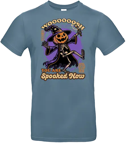 Spooky Pumpkin Wizard - wizard, ritual, magic, magical, halloween, carving, smile, creepy, spooky, autumn, skull, skeleton, samhaim, pumpkin, fun, funny, cute, Scary, autumn, october, spooky season - Standard T-Shirt