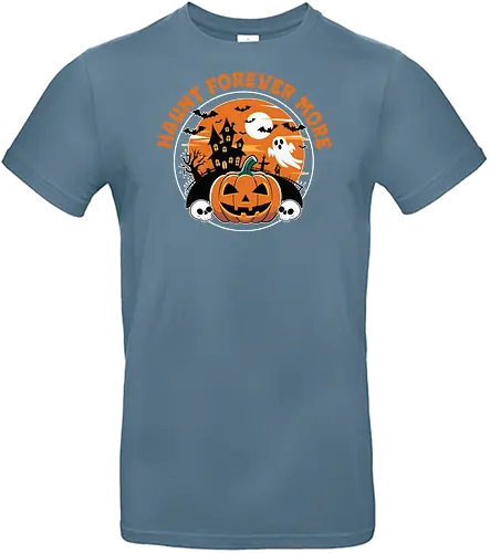  Haunt Forever More - dark, halloween, haunted house, pumpkin, ghost, bat, moon, skull, spooky, horror - Standard T-Shirt
