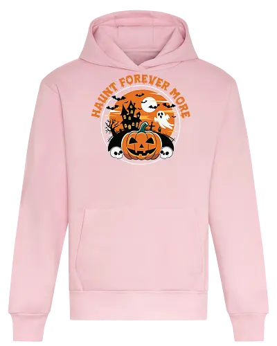  Haunt Forever More - dark, halloween, haunted house, pumpkin, ghost, bat, moon, skull, spooky, horror - Heavyweight Hoodie