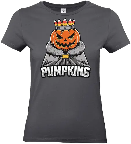 PUMPKING - halloween, pumpkin, jack-o'-lantern, crown, candy corn, royalty, robe, text, graphic design - Standard T-Shirt (Women)