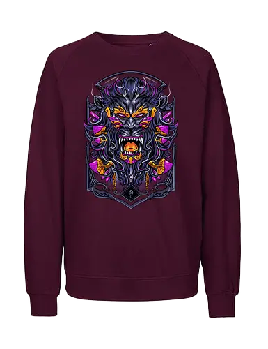 great Leo zodiac  - zodiac, leo, lion, mushroom, psycadelic, art, magic, cool, logo, mascot, illustration, wild, beast, horror, halloween - Fairtrade Sweatshirt