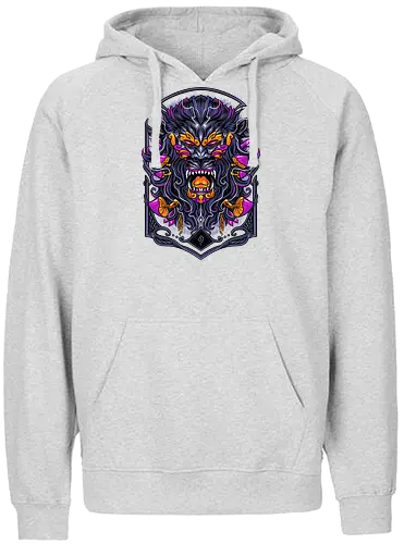 great Leo zodiac  - zodiac, leo, lion, mushroom, psycadelic, art, magic, cool, logo, mascot, illustration, wild, beast, horror, halloween - Fairtrade Hoodie