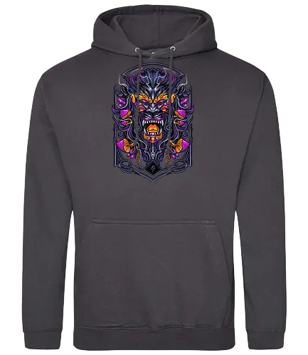 great Leo zodiac  - zodiac, leo, lion, mushroom, psycadelic, art, magic, cool, logo, mascot, illustration, wild, beast, horror, halloween - Standard Hoodie