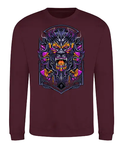 great Leo zodiac  - zodiac, leo, lion, mushroom, psycadelic, art, magic, cool, logo, mascot, illustration, wild, beast, horror, halloween - Sweatshirt
