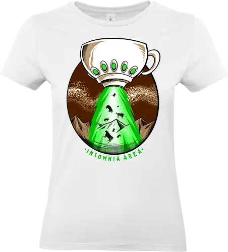 good infected - coffee, caffeine, cool, latte, cafe, insomnia, drink, happy, ufo, alien, scifi, fantasy, horror, halloween, sleep, insomnia - Standard T-Shirt (Women)