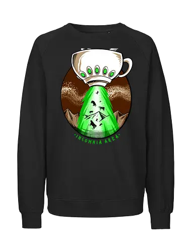 good infected - coffee, caffeine, cool, latte, cafe, insomnia, drink, happy, ufo, alien, scifi, fantasy, horror, halloween, sleep, insomnia - Fairtrade Sweatshirt