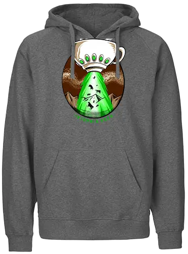 good infected - coffee, caffeine, cool, latte, cafe, insomnia, drink, happy, ufo, alien, scifi, fantasy, horror, halloween, sleep, insomnia - Fairtrade Hoodie