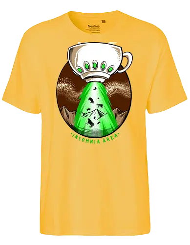 good infected - coffee, caffeine, cool, latte, cafe, insomnia, drink, happy, ufo, alien, scifi, fantasy, horror, halloween, sleep, insomnia - Fairtrade T-Shirt