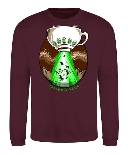 good infected - coffee, caffeine, cool, latte, cafe, insomnia, drink, happy, ufo, alien, scifi, fantasy, horror, halloween, sleep, insomnia - Sweatshirt