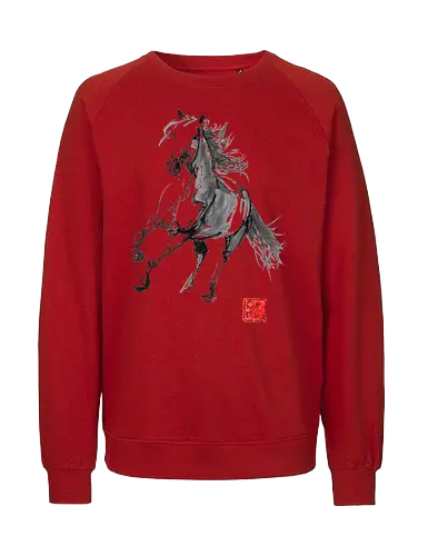 horse running - horse, sumie, japan - Fairtrade Sweatshirt