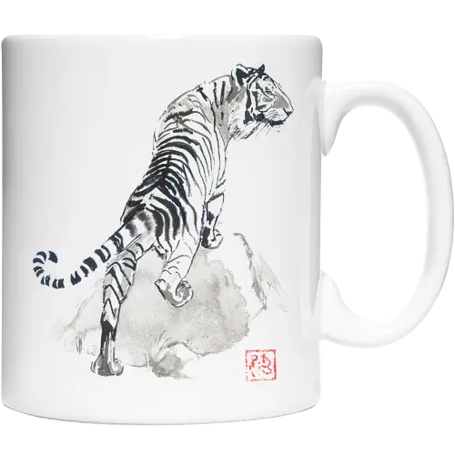 tiger on the rocks