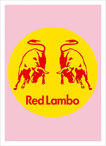 Red Lambo Vintage Art