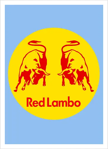 Red Lambo Vintage Art