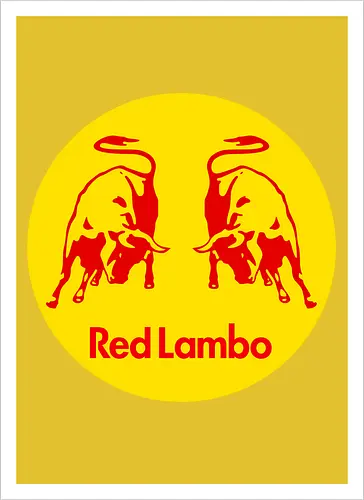 Red Lambo Vintage Art
