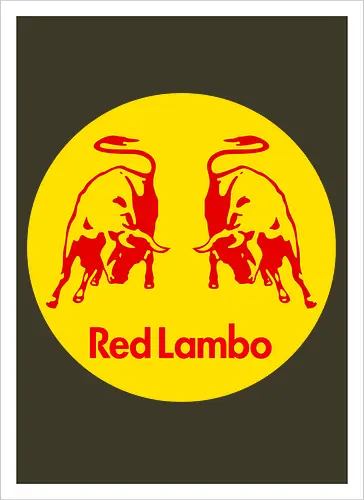 Red Lambo Vintage Art