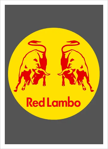 Red Lambo Vintage Art