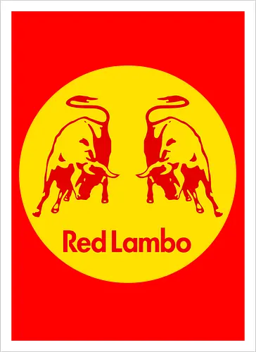 Red Lambo Vintage Art