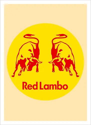 Red Lambo Vintage Art