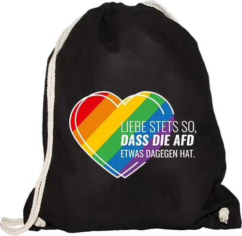 Liebe stets so... Pride Herz - weiß - Gymsack