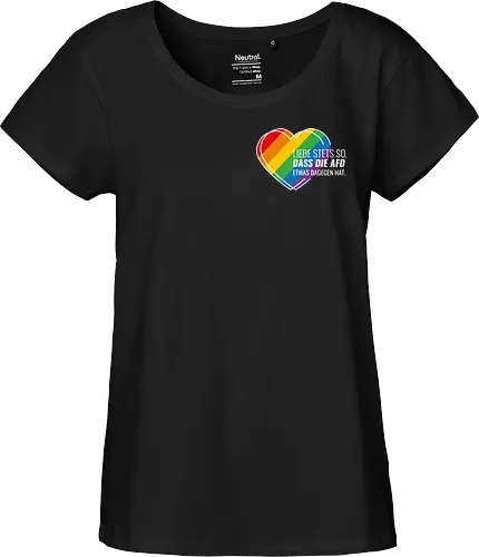 Liebe stets so... Pride Herz - weiß - Pocket - Fairtrade Girl Shirt