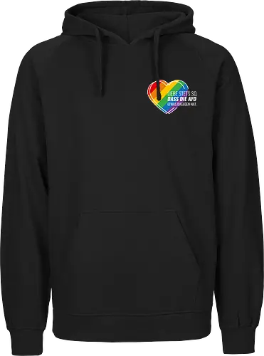 Liebe stets so... Pride Herz - weiß - Pocket - Fairtrade Hoodie