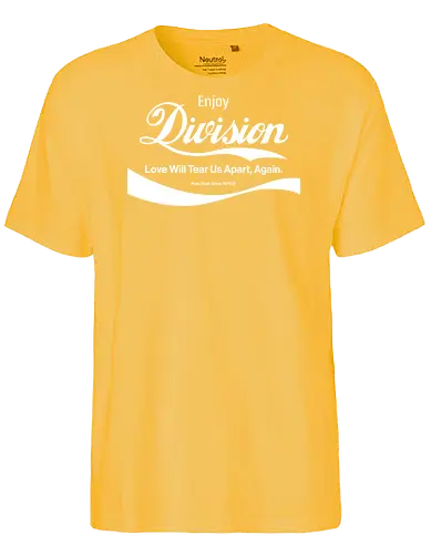 Enjoy Division Parodie Art - music, funny, pop, funny quote, funny sayings, geek, humor, ian curtis, joke, Music, meme, new order, parody, post punk, unknown pleasures, vintage - Fairtrade T-Shirt
